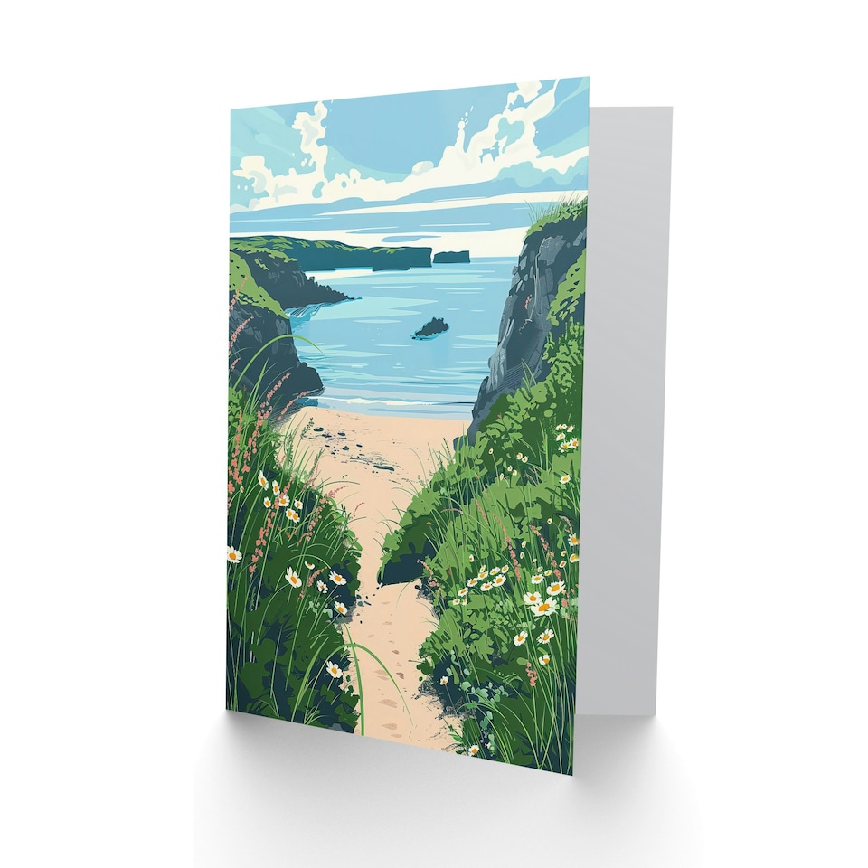 image 1 of Barafundle Bay Seaside Spring Flowers Wales Him Her Birthday Card
