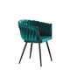 image 1 of Set of 2 Baiano Fabric Dining Chairs - Green