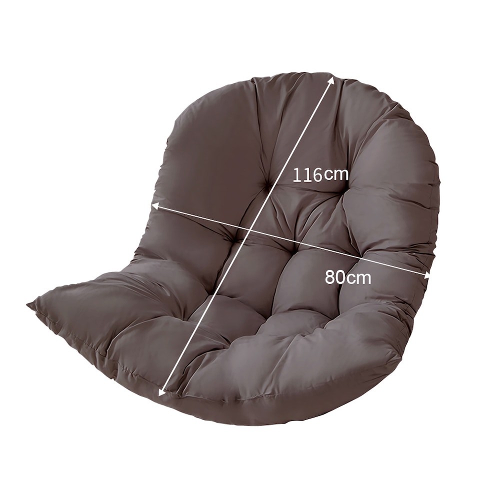 image 1 of Living and Home Thick Hanging Egg Swing Chair Cushion - Dark Grey | Grey | Dark Grey
