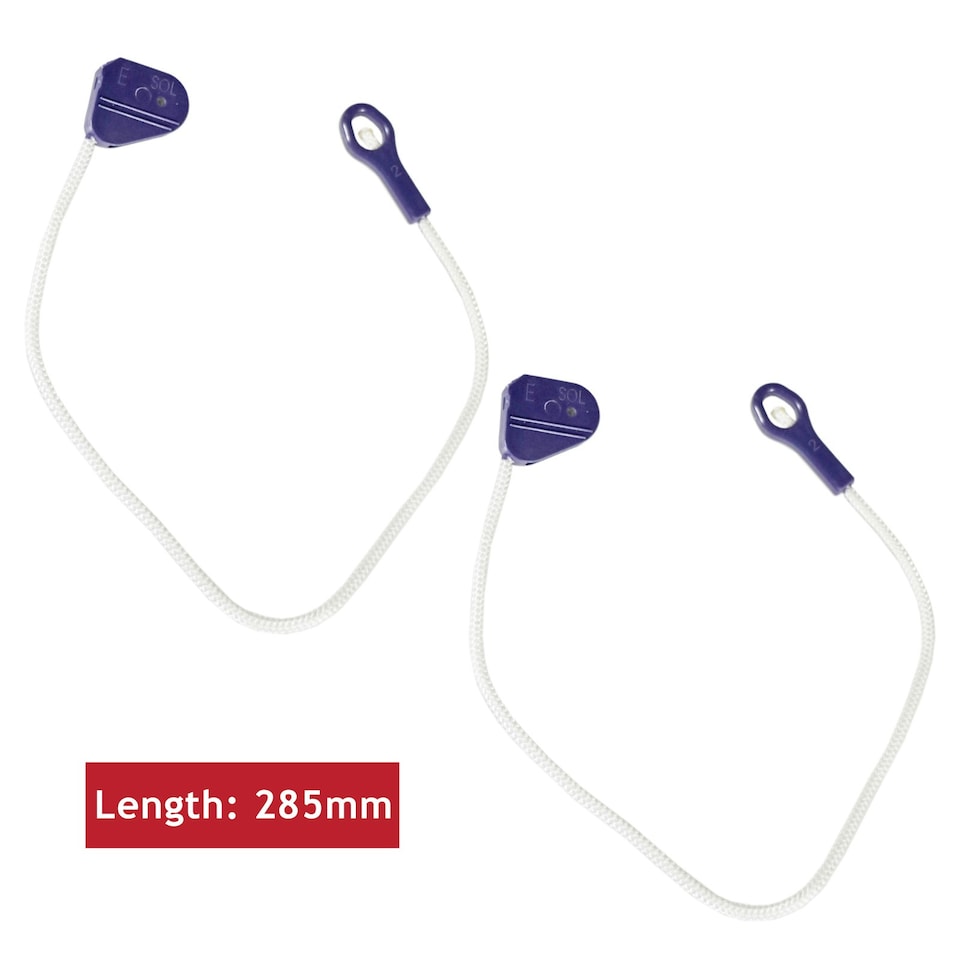 image 1 of SPARES2GO Door Hinge Rope Cable Cord for Beko Dishwasher (Pack of 2, 285mm)