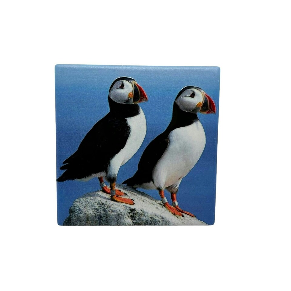 image 1 of Milford Collection Ceramic Coaster Puffin Design 10x10cm