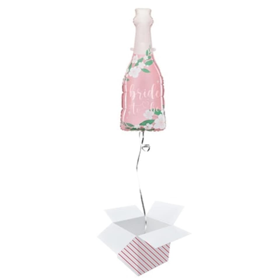 Pink Bottle Bride To Be Helium Foil Giant Balloon - Inflated Balloon in a Box