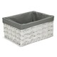 image 4 of Set of 4 White Grey Lined Scandi Storage Basket With Grey Lining | Grey | Grey | Not provided