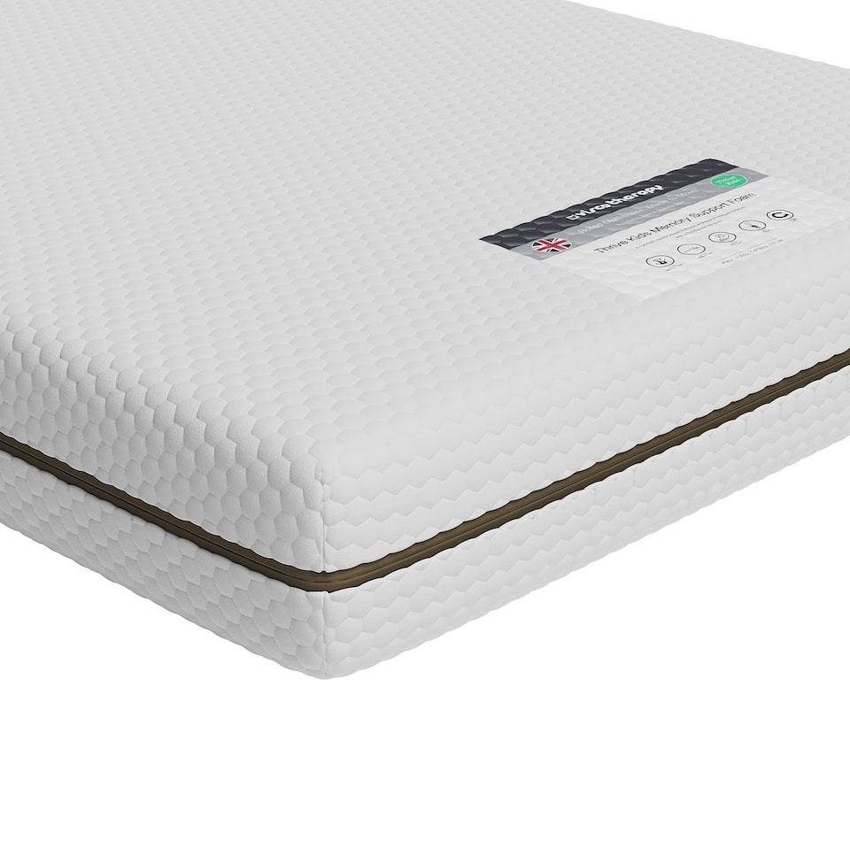image 1 of Visco Therapy Kids Memory Foam Mattress 15cm - Bunk & Trundle Bed, Removable Cover, UK Made | White | White | Single | 1