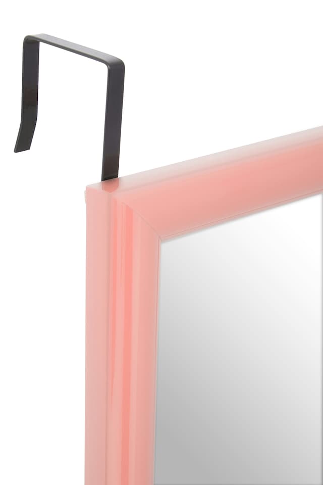 image 1 of Orsina Pink Plastic Frame Over Door Mirror, Durable 124x34cm Full-Length Mirror for Bedroom or Bathroom
