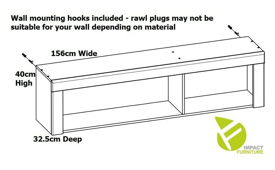 image 1 of Wall Shelf Cabinet Display Storage Open Panel Unit White Gloss Oak Effect Holten