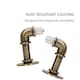 image 4 of Lister Cartwright 25mm Antique Brass Industrial Pipe Extendable Curtain Pole Heavy Duty Metal Curtain Rod with Rings(120-210 cm)