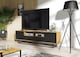 image 5 of TV Unit Sideboard Cabinet Storage Cabinet Oak Black Matt Media Console Stand 200cm