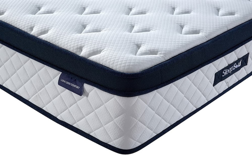 image 1 of SleepSoul Luna 2000 Comfort Pillow Top Mattress Superking | White | Super King | 1