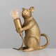 image 3 of ValueLights Modern Metallic Gold Painted Rat Design Table Lamp