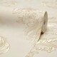 image 4 of Jasmine Damask Wallpaper in Ivory Silver Shimmer White