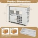 image 2 of COSTWAY 2-in-1 Kitchen Island Bar Table Storage Trolley White