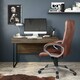 image 3 of Hampton office chair in brown leather Brown | Brown