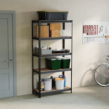 Home Vida 5 Tier Garage Shelf Heavy Duty Boltless Shelving Storage Unit, Black | Black | Black | medium