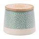 image 1 of English Tableware Company Artisan Flower Blue Canister with Bamboo Lid