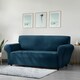 image 2 of Home Republic Mink Velvet Luxury Stretch Sofa Slip Cover - One Seater Grey | Charcoal