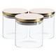 image 1 of Argon Tableware Scandi Storage Jars with Metallic Lids - 550ml - Gold - Pack of 3