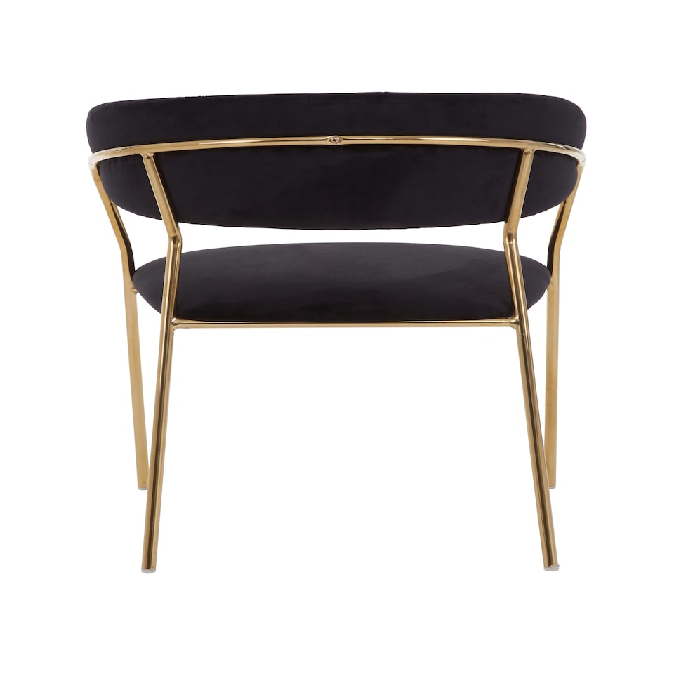 image 1 of Interiors by Premier Soft Black Velvet Dining Chair, Modern Dining Armchair, Black and Gold Luxury Dining Chair for Home, Lounge