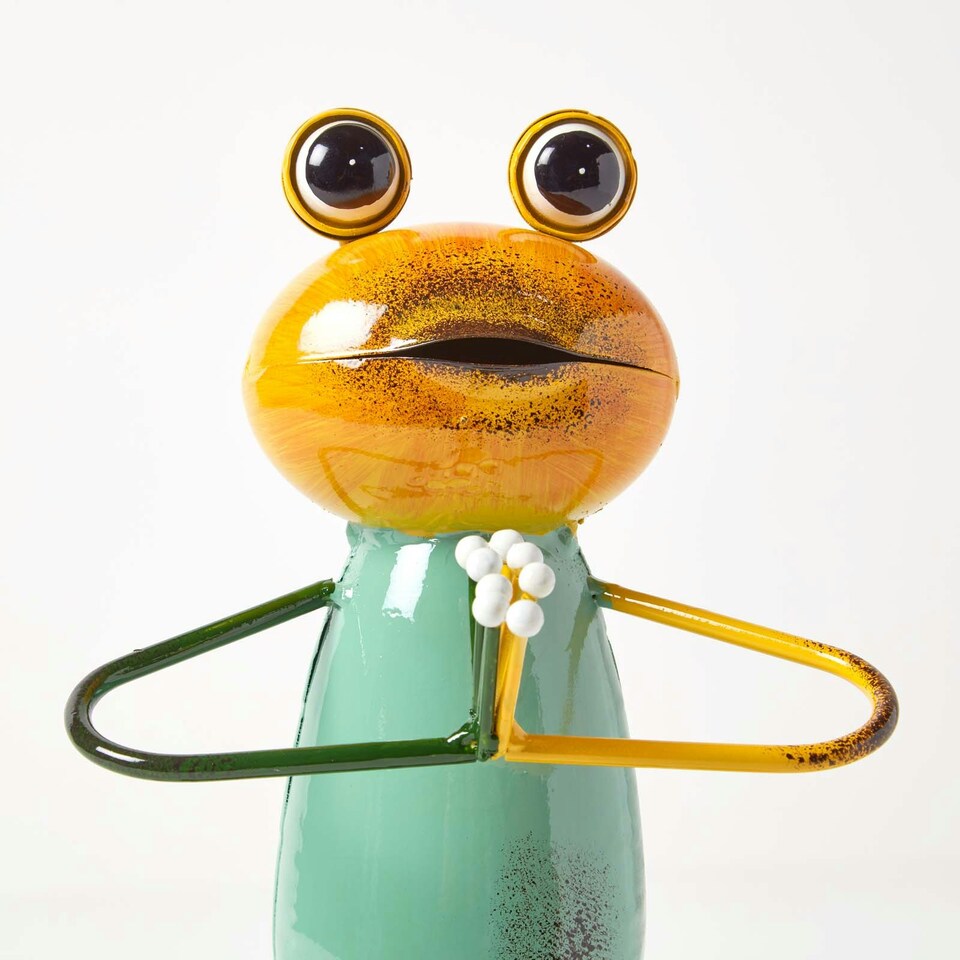 image 1 of Homescapes Metal ‘Half Tree’ Yoga Frog - 29 cm Tall