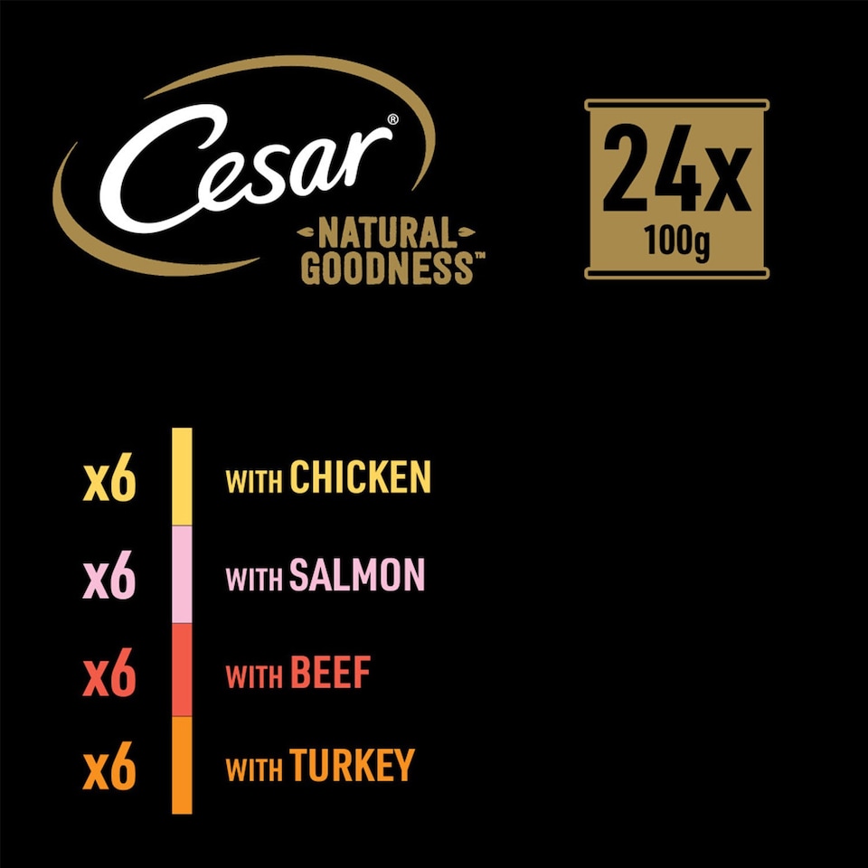 image 1 of 48 x 100g Cesar Natural Goodness Grain Free Adult Dog Food Trays Mixed Gravy