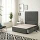 image 2 of Sunburst Divan Bed with 2 Drawers & 54'' Floor Standing Headboard Tweed Fabric | Grey | Charcoal