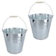 image 1 of 10L Galvanised Steel Metal Bucket Pail Water Coal Fire Greenhouse Garden Plants 2pc