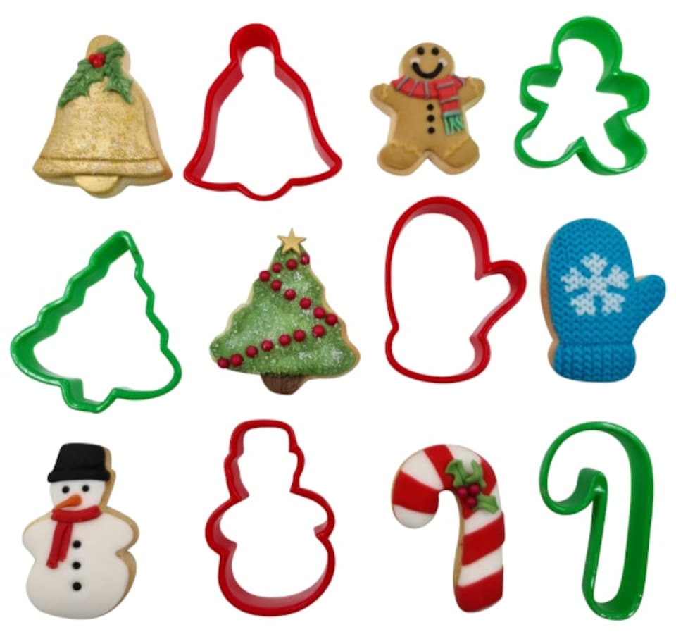 6 Pack Plastic Christmas Cookie Cutters