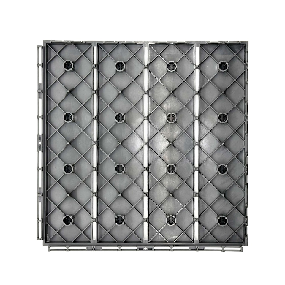 image 1 of Polydeck PVC Interlocking Decking Tiles - Grey | Grey | Pack of 1