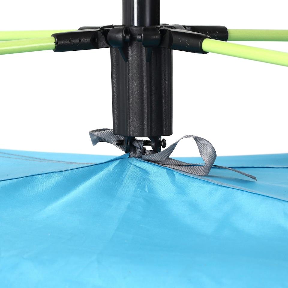 image 1 of Outsunny 2 Man Pop-up Beach Tent Sun Shade Shelter Hut w/Windows Door Light Blue
