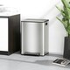 image 2 of HOMCOM 2 x 30L Double Kitchen Bin, Pedal Bin with Soft-Close Lid, Silver Silver