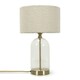 image 3 of ValueLights Jessy Glass and Gold Metal Bedside Table Lamp with a Cream Boucle Lampshade - Bulb Included Cream