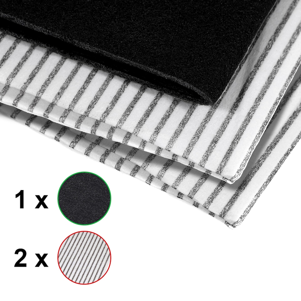 image 1 of SPARES2GO UNIVERSAL Cooker Hood Filter Extractor Vent Fan Odour + Grease Carbon Filters