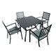image 2 of Adlington Diamond 4 Seat Dining Set with grey cushions