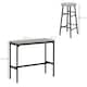 image 3 of HOMCOM 3 Piece Bar Table Set with 2 Stools, Industrial Bar Table and Stool Set, Dining Table and Chair Set for Small Space, Grey