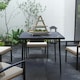 image 8 of Outsunny Outdoor Dining Table for 4 with Marble Effect Tempered Glass Top White