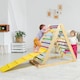 image 3 of COSTWAY Wooden Foldable Triangle Climber Step Training Ladder Pikler Toddler With Ramp