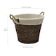 image 5 of JVL Willow Wicker Log Storage Basket with Rope Handles and Lining 50x40cm, Brown Brown