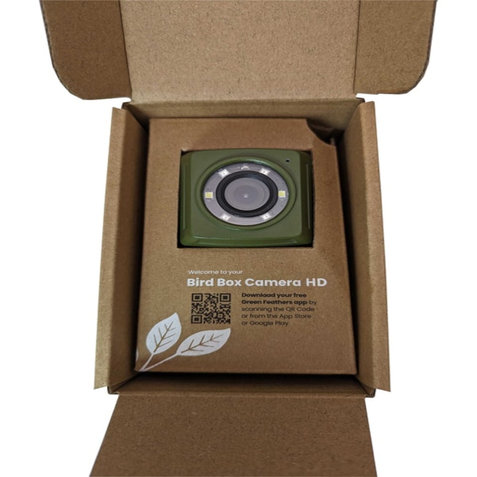 image 1 of Wired Network Bird Box with Wildlife HD Camera - L0.75 x W0.95 x H1.38 cm Green | One Size