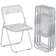 image 1 of HOMCOM Foldable Chairs with Heavy Duty Steel Frame, Clear