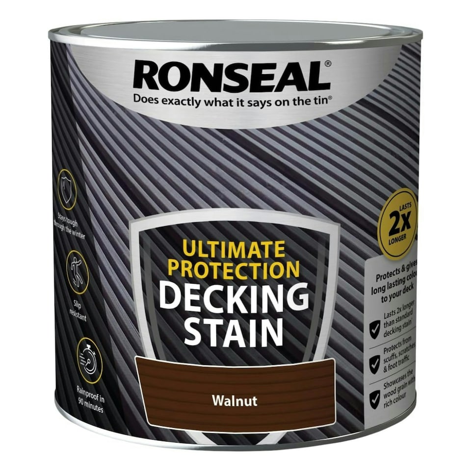 image 1 of Ronseal Ultimate Decking Stain, Walnut, 2.5L
