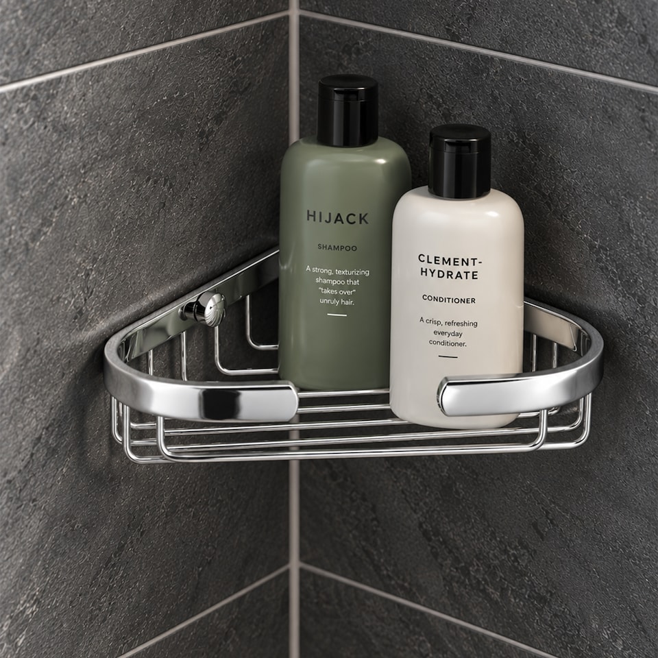 image 1 of Showerdrape Clasico Wall Mounted Stainless Steel Chrome Small Basket | Silver | 1