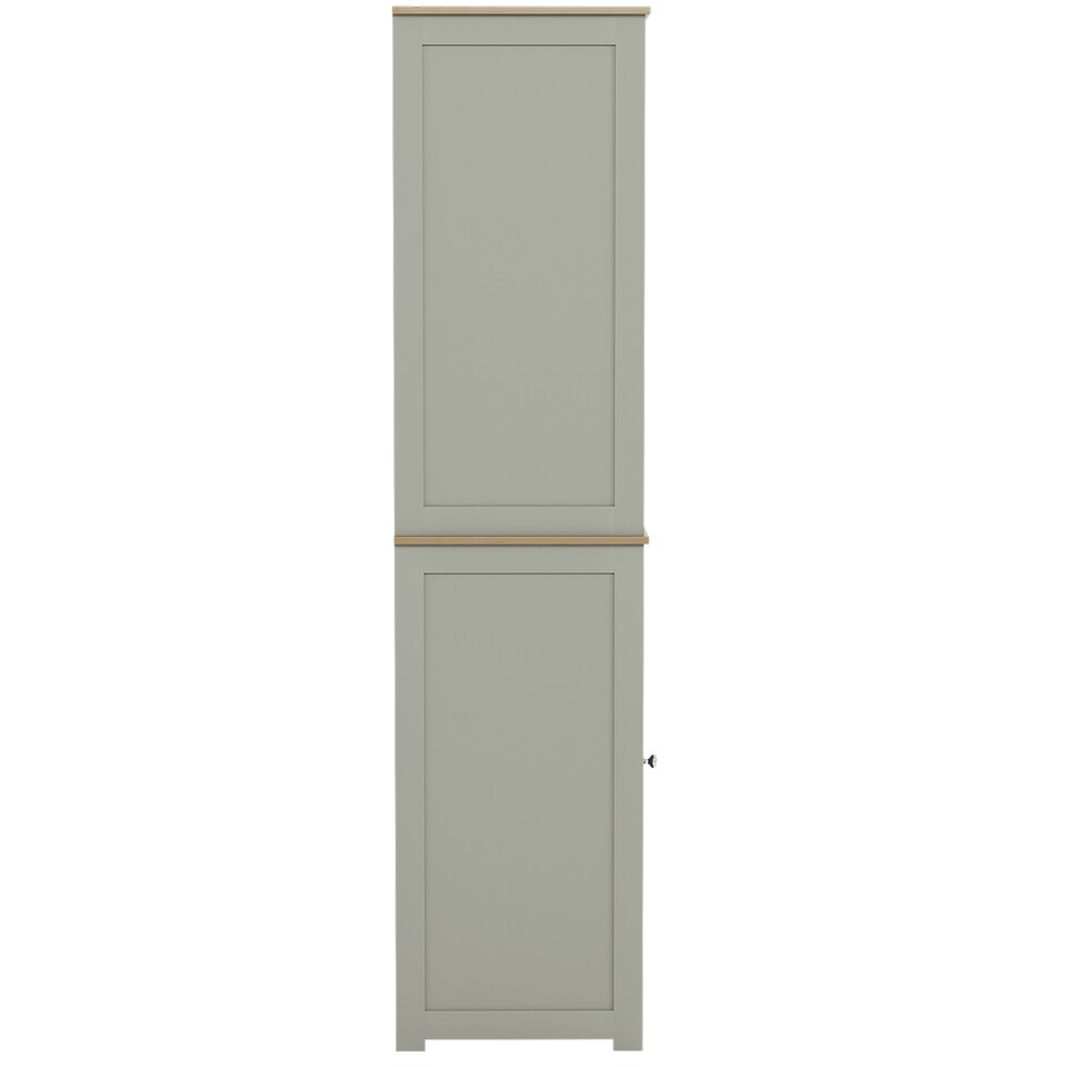 image 1 of Bath Vida Priano 1 Door 2 Shelf Tall Bathroom Cabient, Grey & Oak