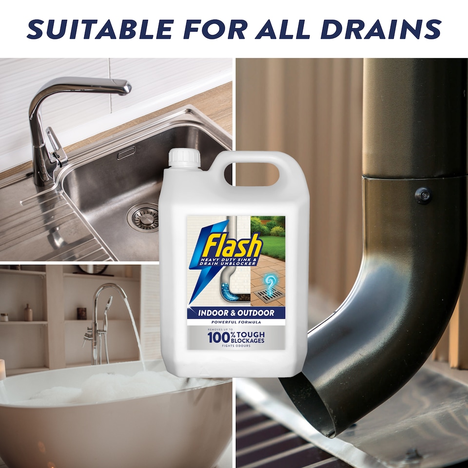 image 1 of Flash Heavy Duty Sink & Drain Unblocker 5L