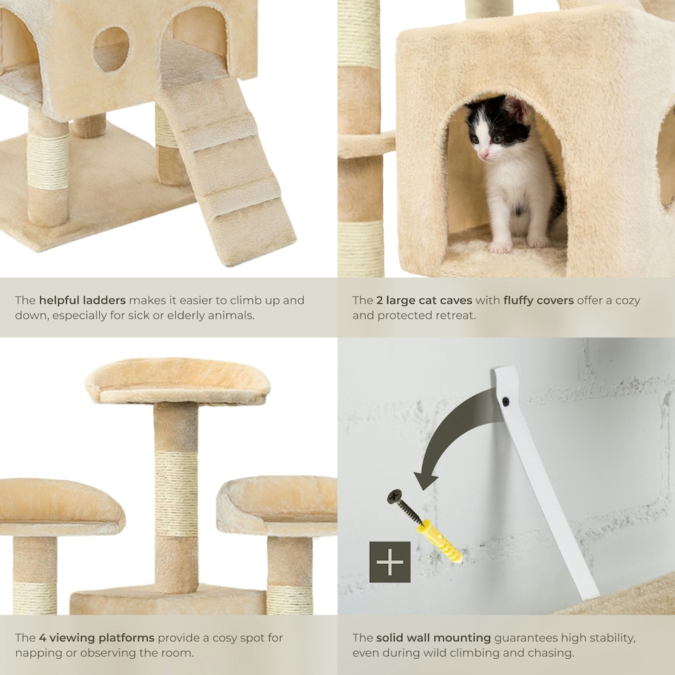image 1 of Cat Tree Mogli - 170 cm, sisal cat scratching post - Beige