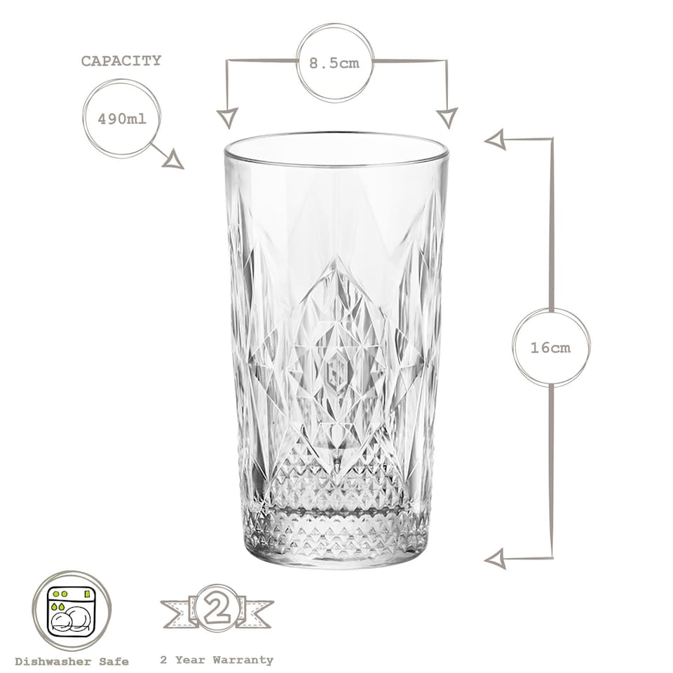 image 1 of Bormioli Rocco Bartender Stone Highball Glasses - 490ml - Pack of 4 | Clear | Clear
