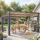image 9 of Outsunny Outdoor Pergola Gazebo Party Tent Garden Sun Shelter 4 x 3m w/ Curtain | Grey | Grey | 396cm x 295cm x 245cm