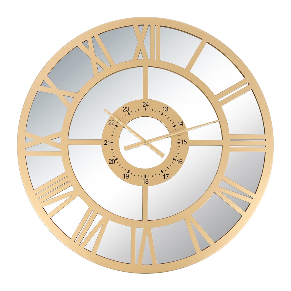 image 1 of Coniston Indoor Outdoor Mirrored Skeleton Wall Clock 80cm