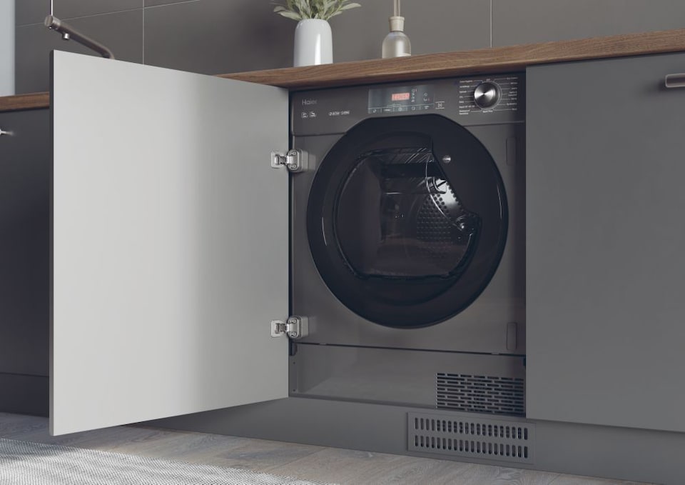 image 1 of Haier HDB4 H7A2TBERX80 Series 6 Integrated Heat Pump Dryer, 7kg, Grey, A++ Rated