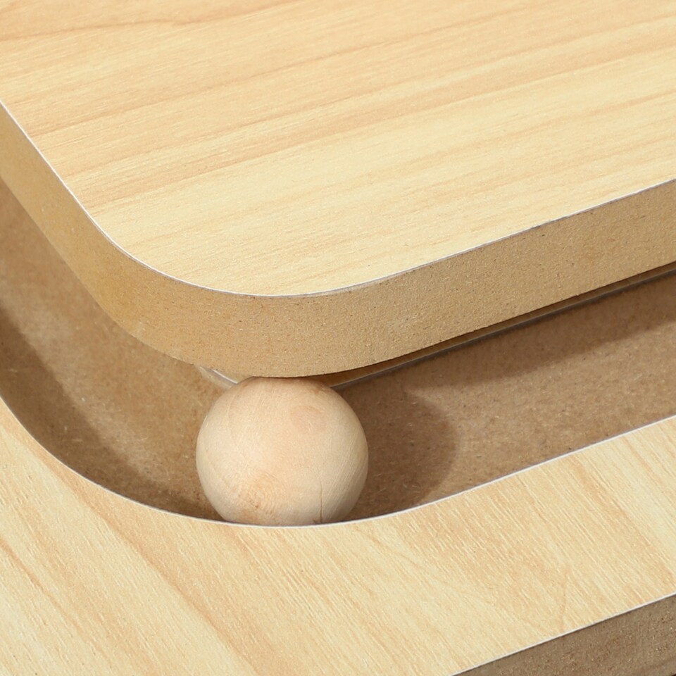 image 1 of PawHut 3-in-1 Cat Scratcher Post with Sisal Track Ball Toy, Light Oak