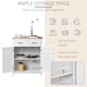 image 3 of HOMCOM Modern Kitchen Cupboard, Wooden Storage Cabinet, Tableware Organizer with 2 Drawers for Living & Dining Room, White